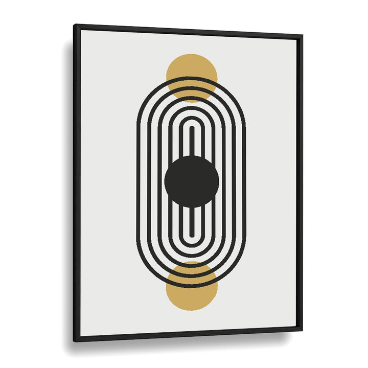 Geo Black Lines III Geometric art Artwork in Black Plain Frame