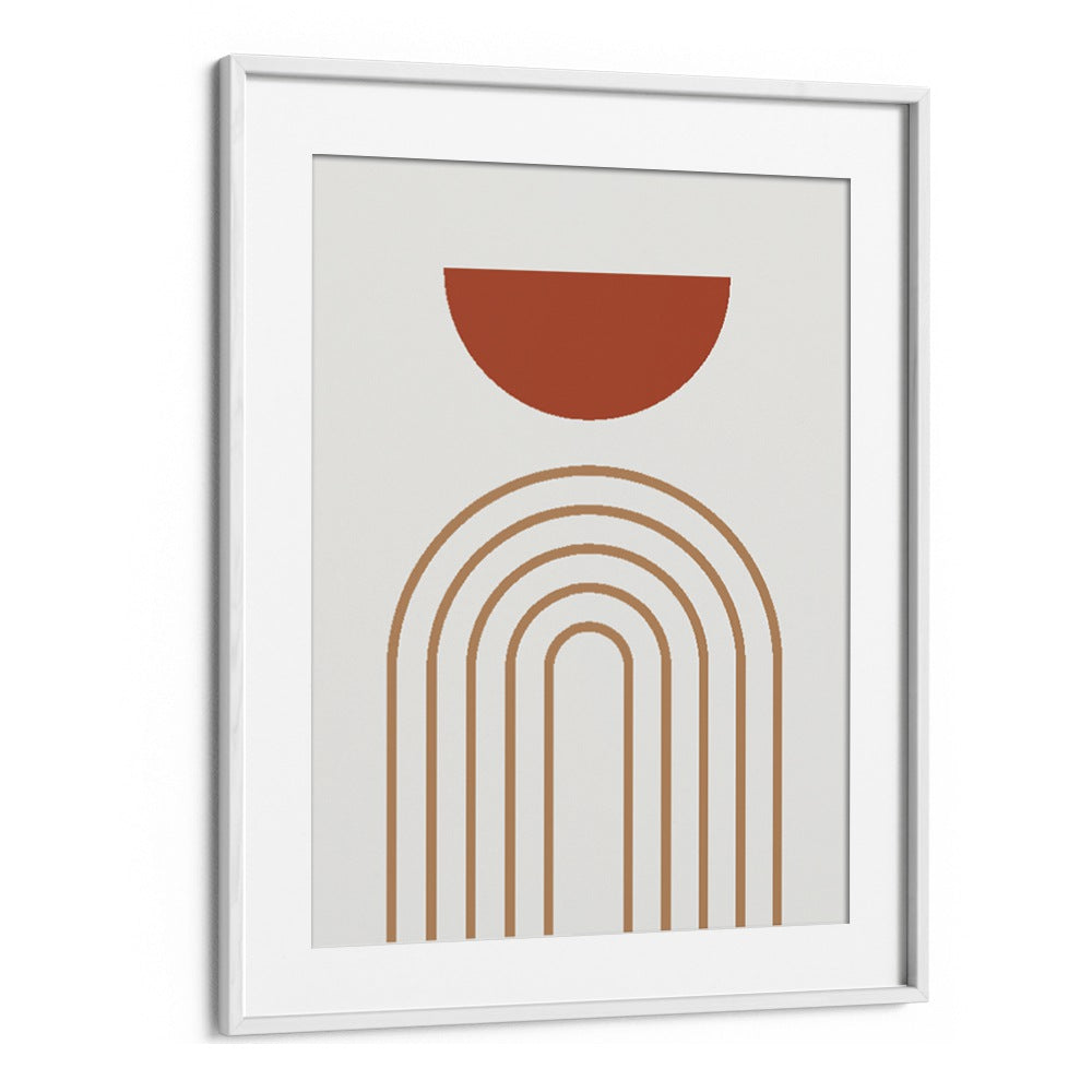 Geo I Geometric Art Artwork in White Frame With Mount