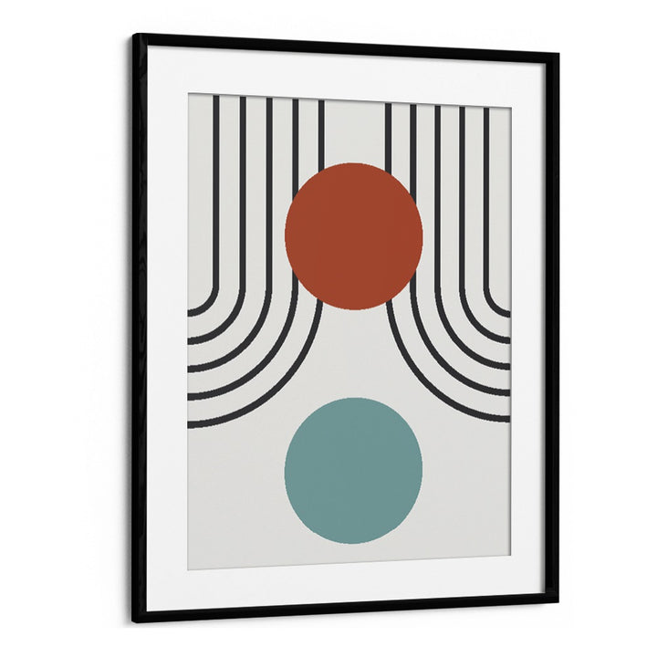 Geo III Geometric Art Artwork in Black Frame With Mount