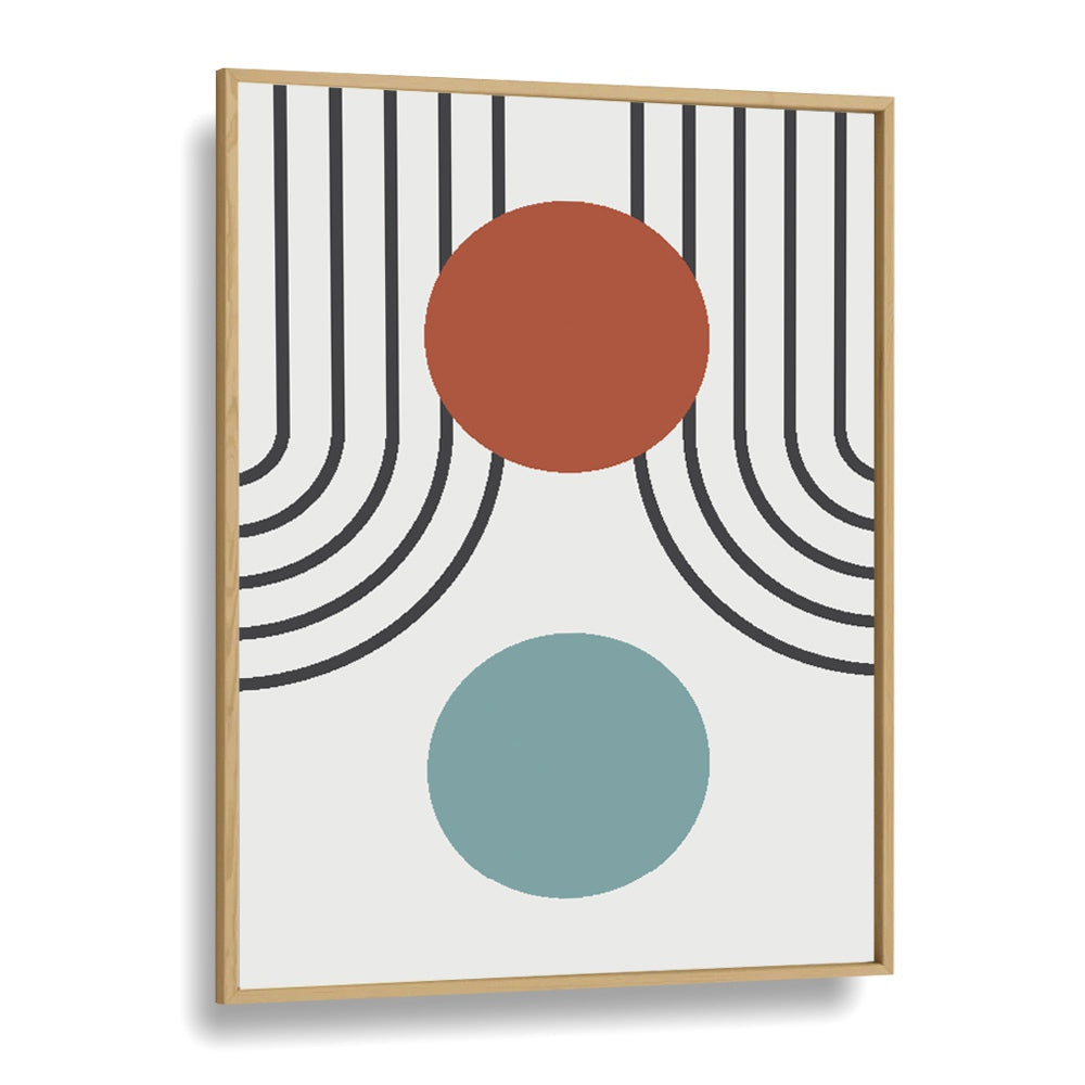 Geo III Geometric Art Artwork in Oak Wood Plain Frame