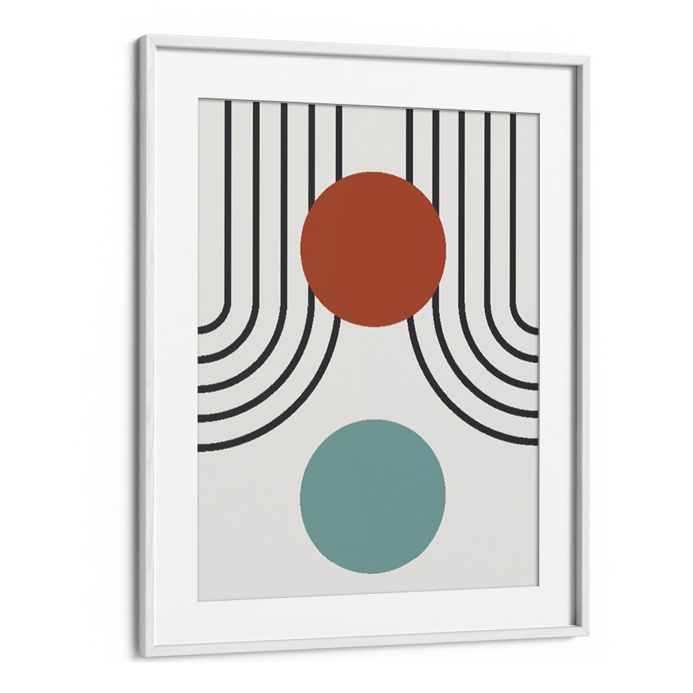 Geo III Geometric Art Artwork in White Frame With Mount