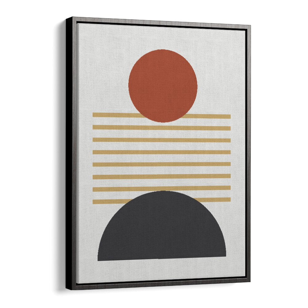 Geometric Black Boho II Geometric Art Artwork in Black Floater Frame