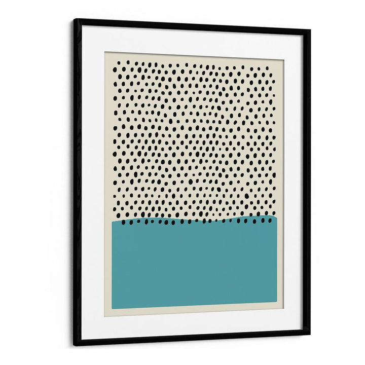 Geometric Black Dots I Geometric Art Artwork in Black Frame With Mount