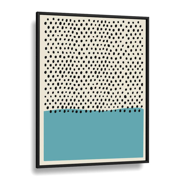 Geometric Black Dots I Geometric art Artwork in Black Plain Frame