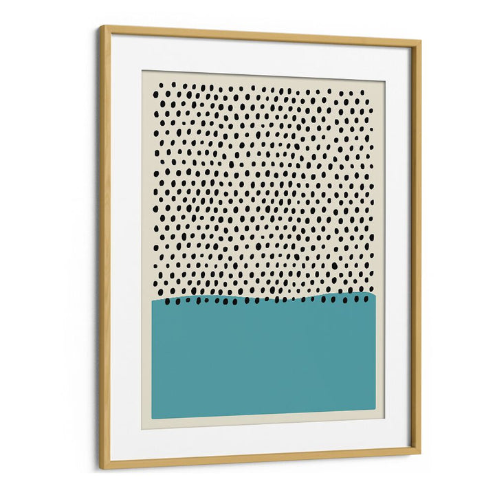 Geometric Black Dots I Geometric Art Artwork in Oak Wood Frame With Mount