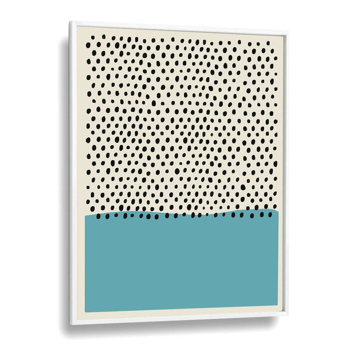 Geometric Black Dots I Geometric art Artwork in White Plain Frame