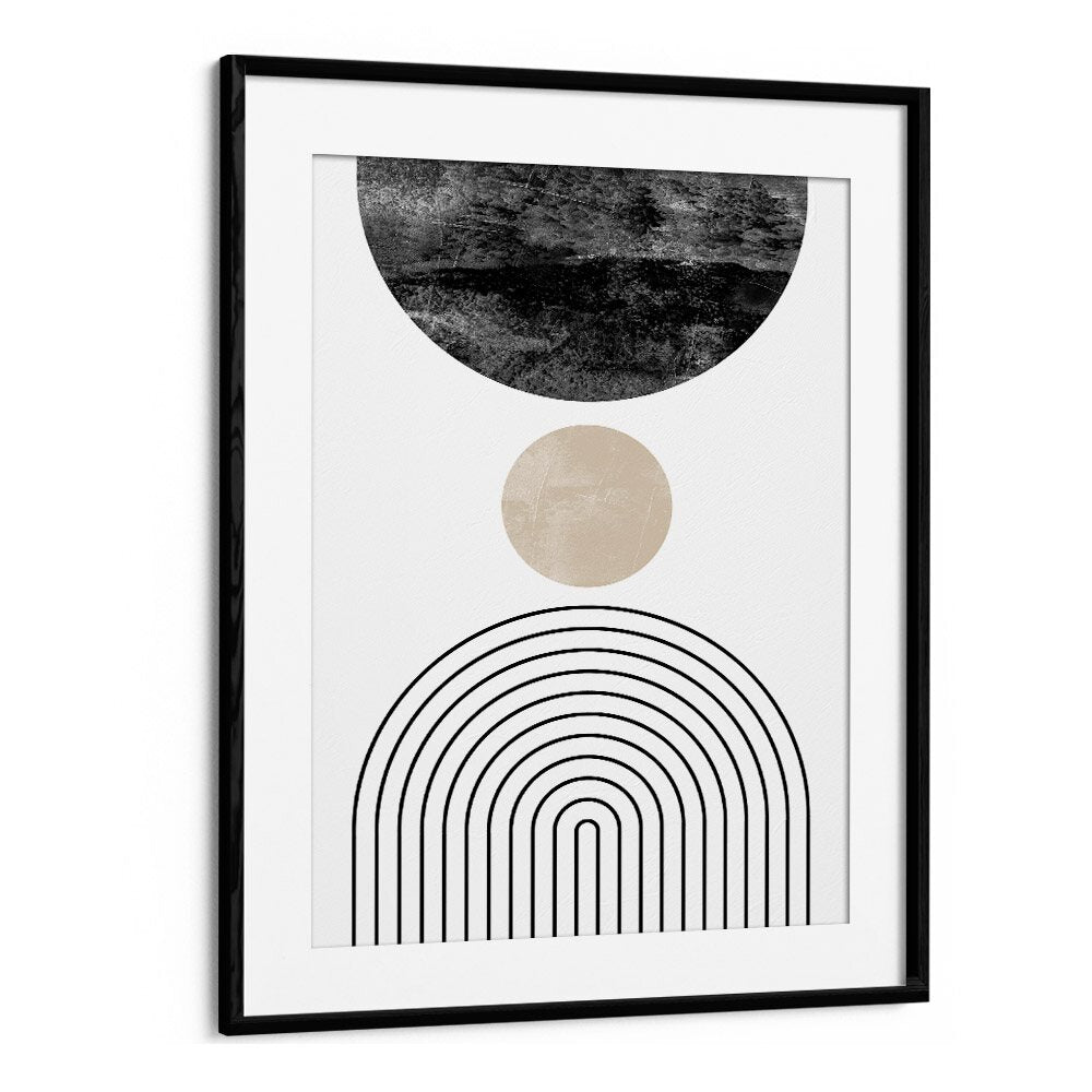 Geometric Boho I Geometric Art Artwork in Black Frame With Mount