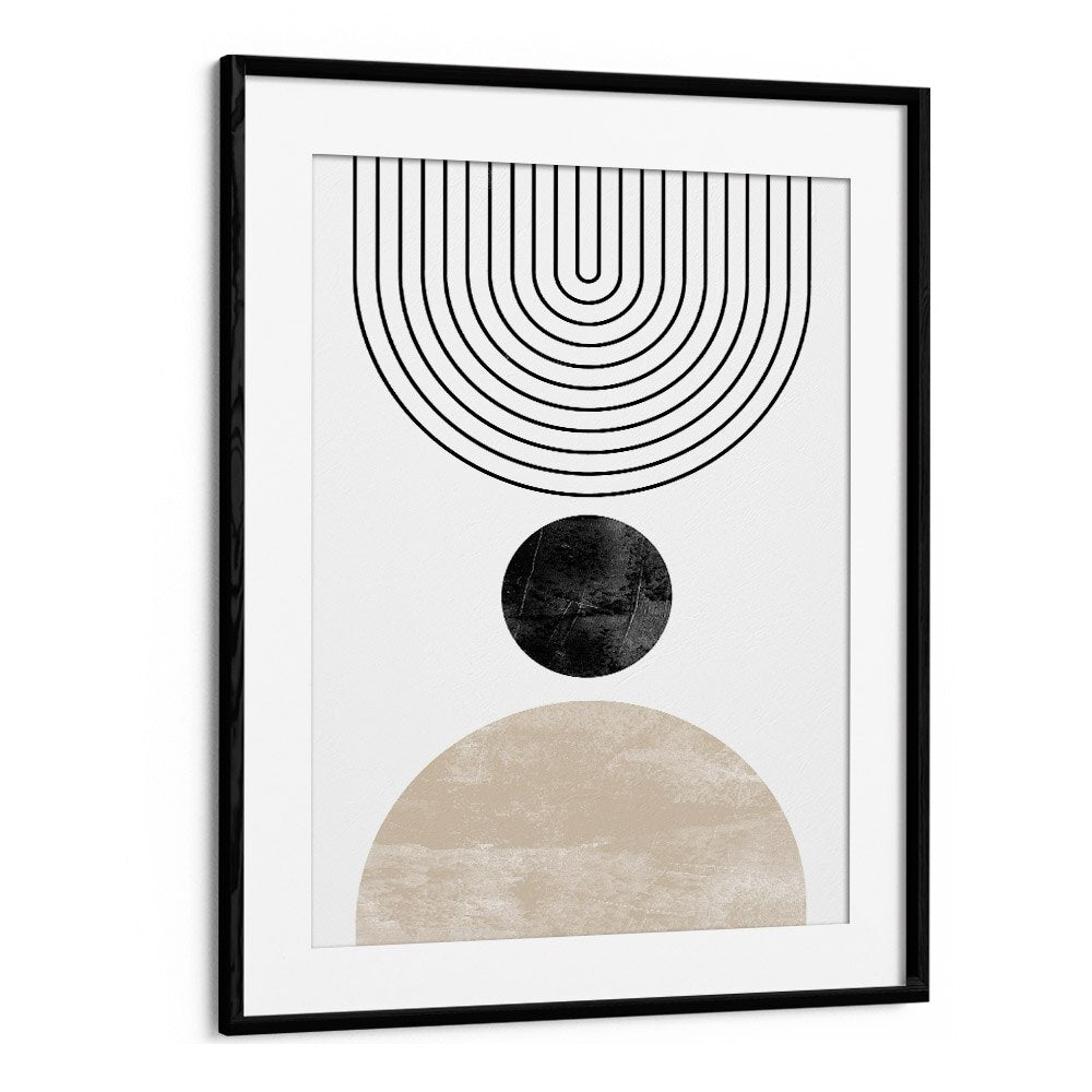 Geometric Boho III Geometric Art Artwork in Black Frame With Mount