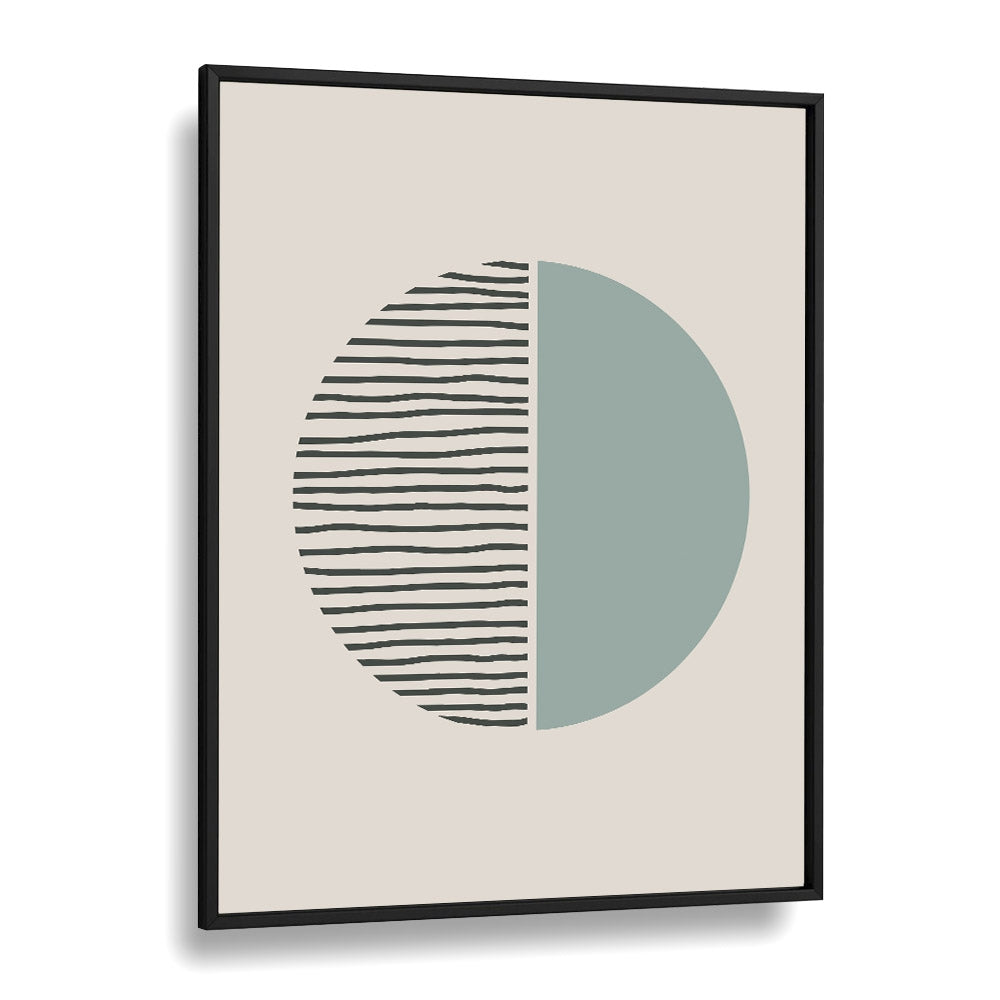 Geometric Circle And Line boho wall art painting Artwork in Black Plain Frame