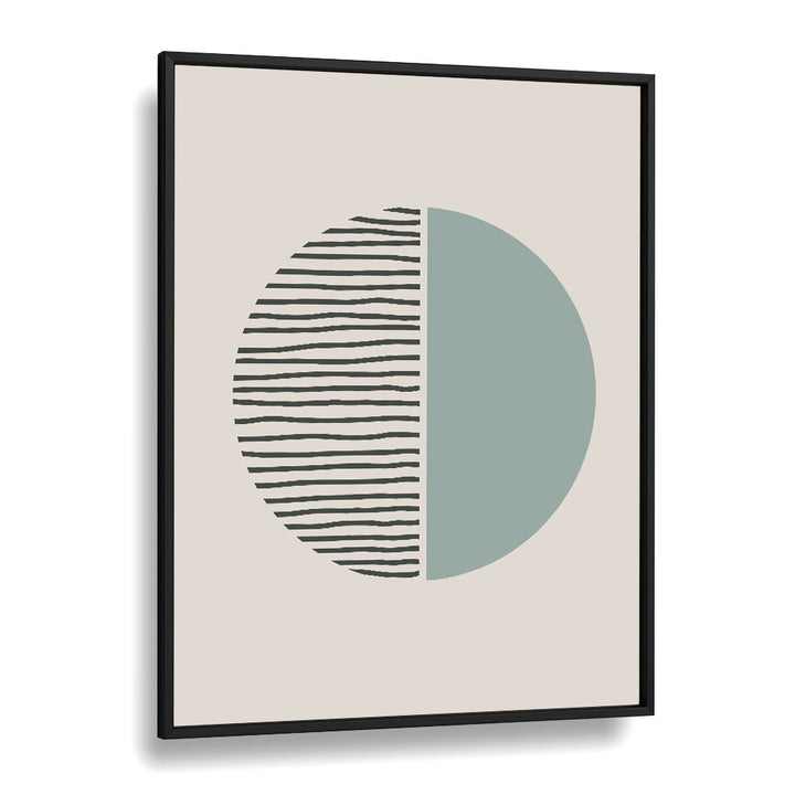 Geometric Circle And Line boho wall art painting Artwork in Black Plain Frame