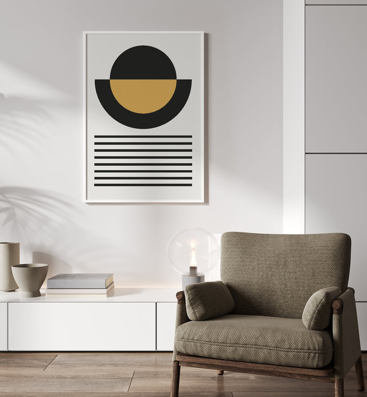 Geometric Line Boho I Geometric Art Artwork Placed on a wall In A Living Room