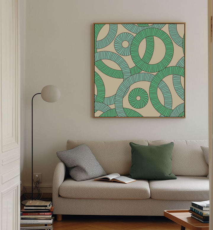 Geometric Loops  Geometric Art Artwork Placed on a wall In A Living Room 