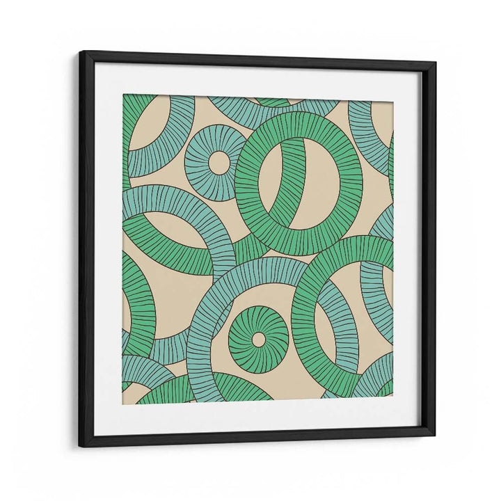 Geometric Loops Geometric Art Artwork in Black Frame With Mount