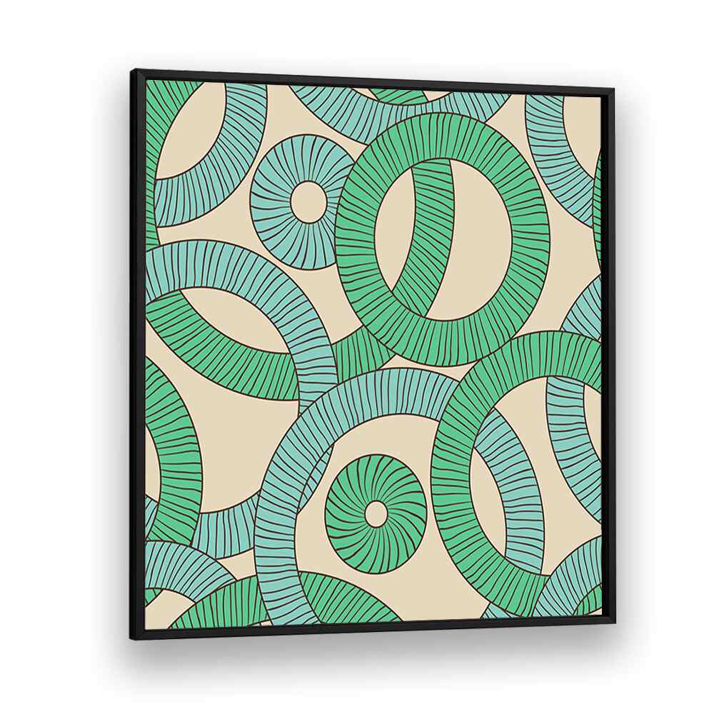 Geometric Loops Geometric art Artwork in Black Plain Frame