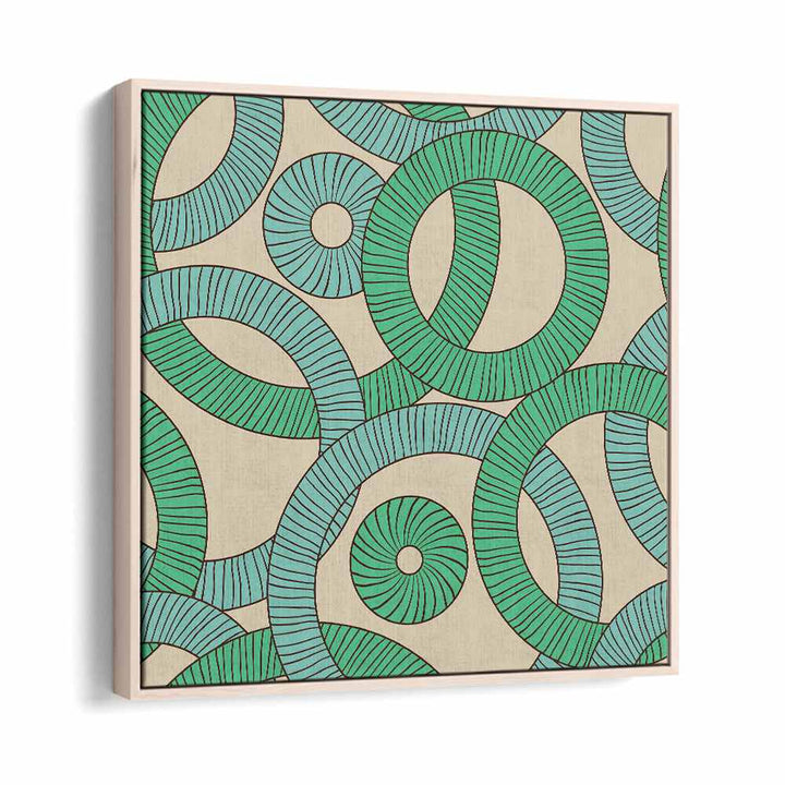 Geometric Loops Geometric Art Artwork in Oak Wood Floater Frame