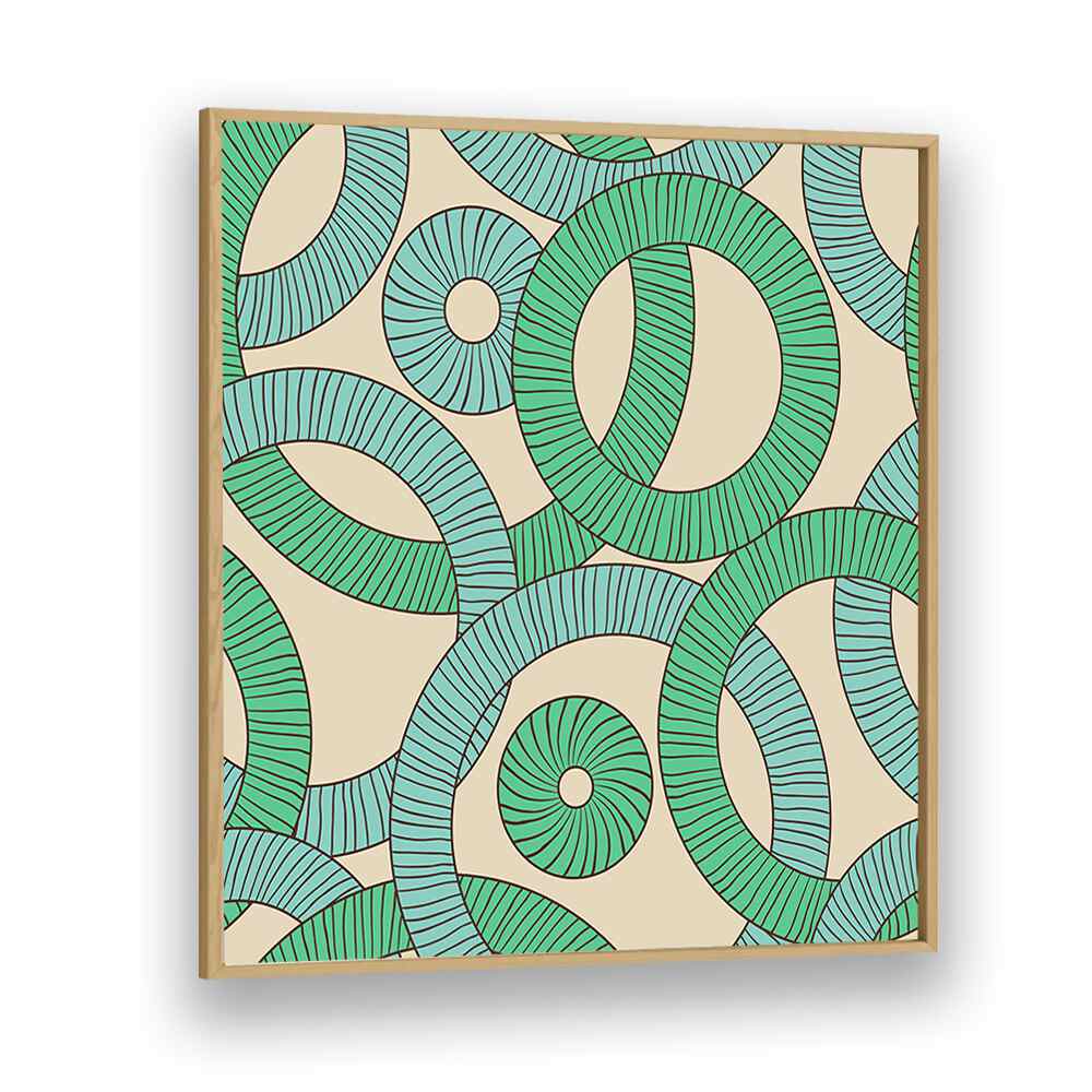 Geometric Loops Geometric Art Artwork in Oak Wood Plain Frame