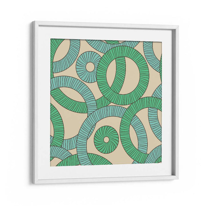 Geometric Loops Geometric Art Artwork in White Frame With Mount