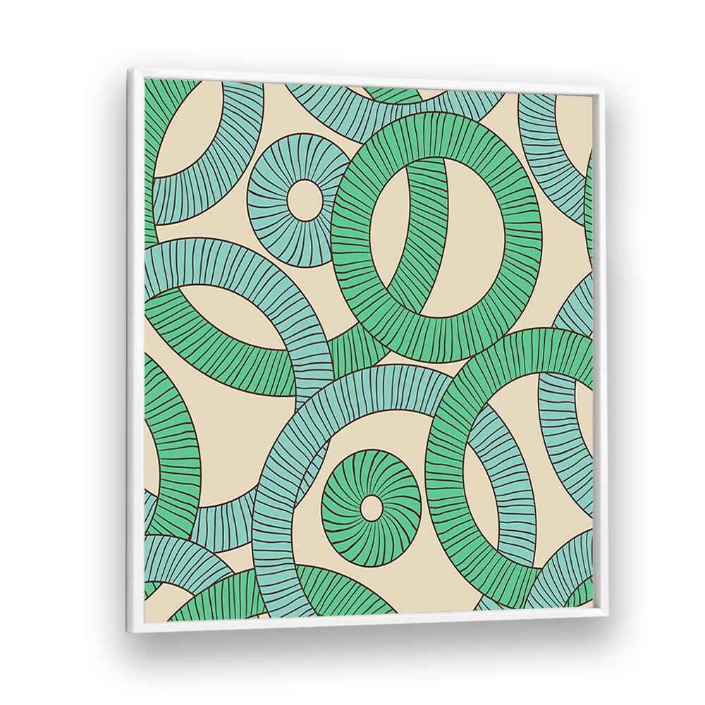 Geometric Loops Geometric art Artwork in White Plain Frame