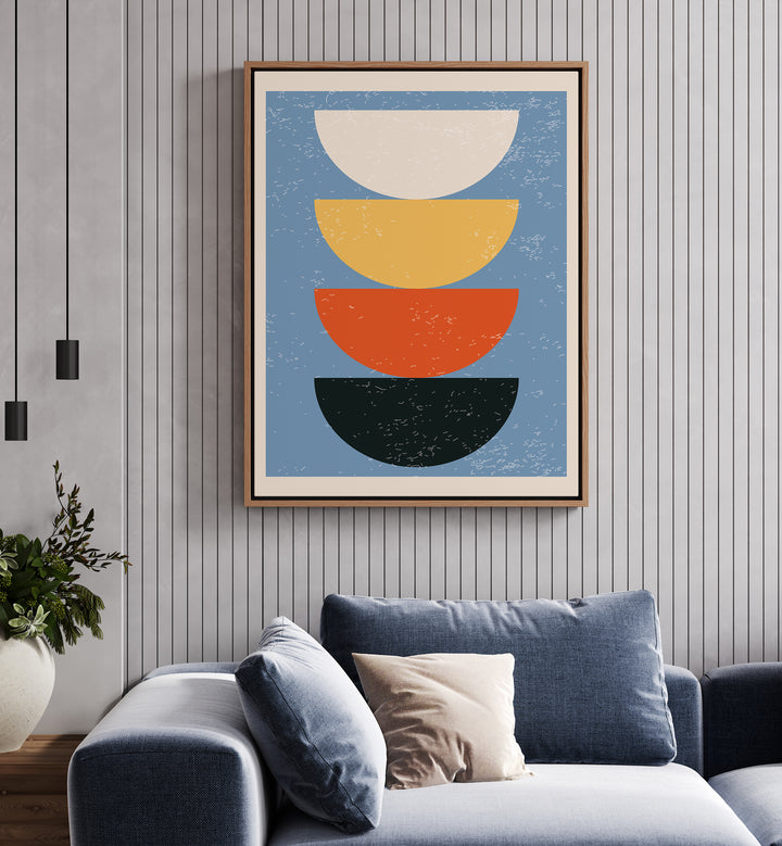 Geometric Modern Abstract I Geometric Art Artwork Placed on a wall In A Living Room 