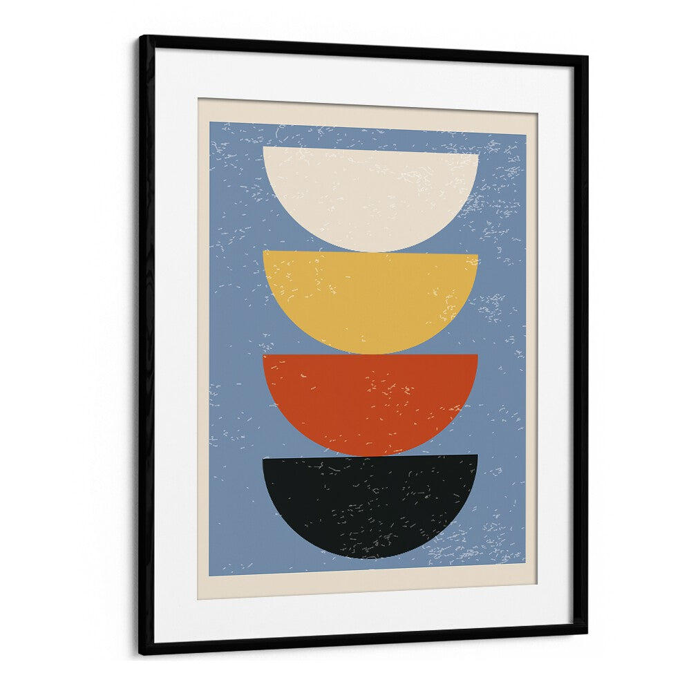 Geometric Modern Abstract I Geometric Art Artwork in Black Frame With Mount