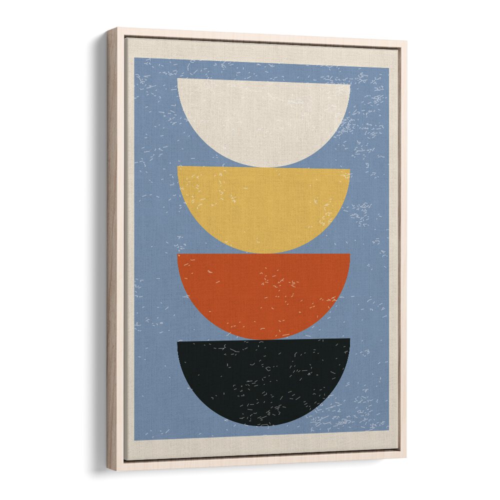 Geometric Modern Abstract I Geometric Art Artwork in Oak Wood Floater Frame