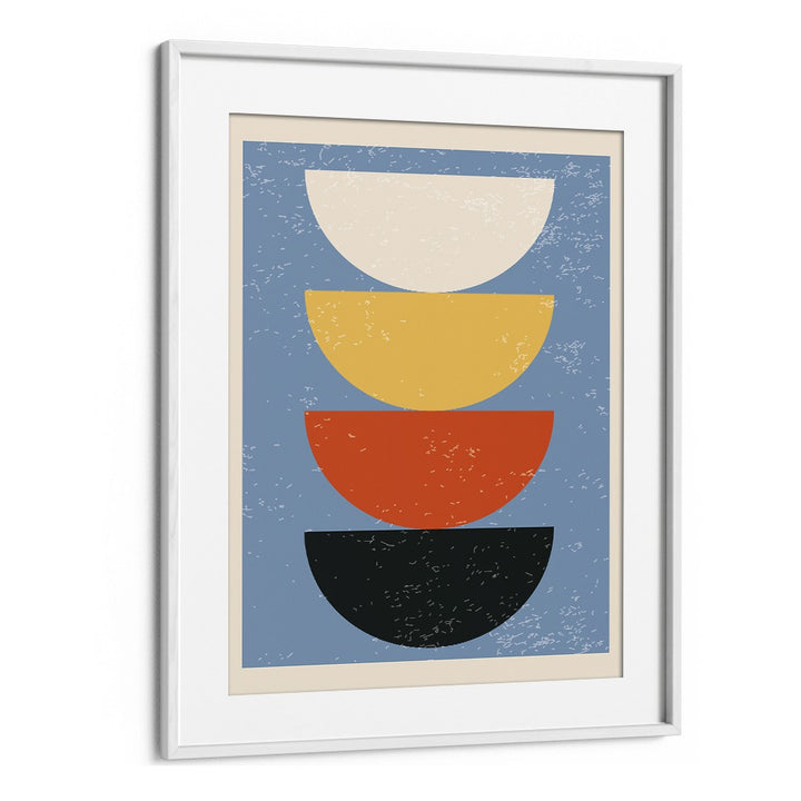 Geometric Modern Abstract I Geometric Art Artwork in White Frame With Mount