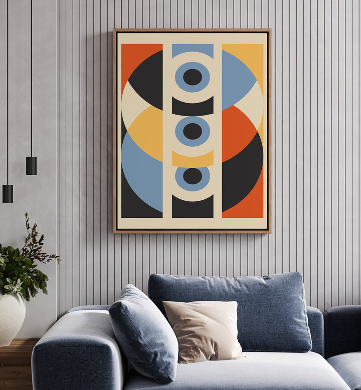 Geometric Modern Abstract II Geometric Art Artwork Placed on a wall In A Living Room