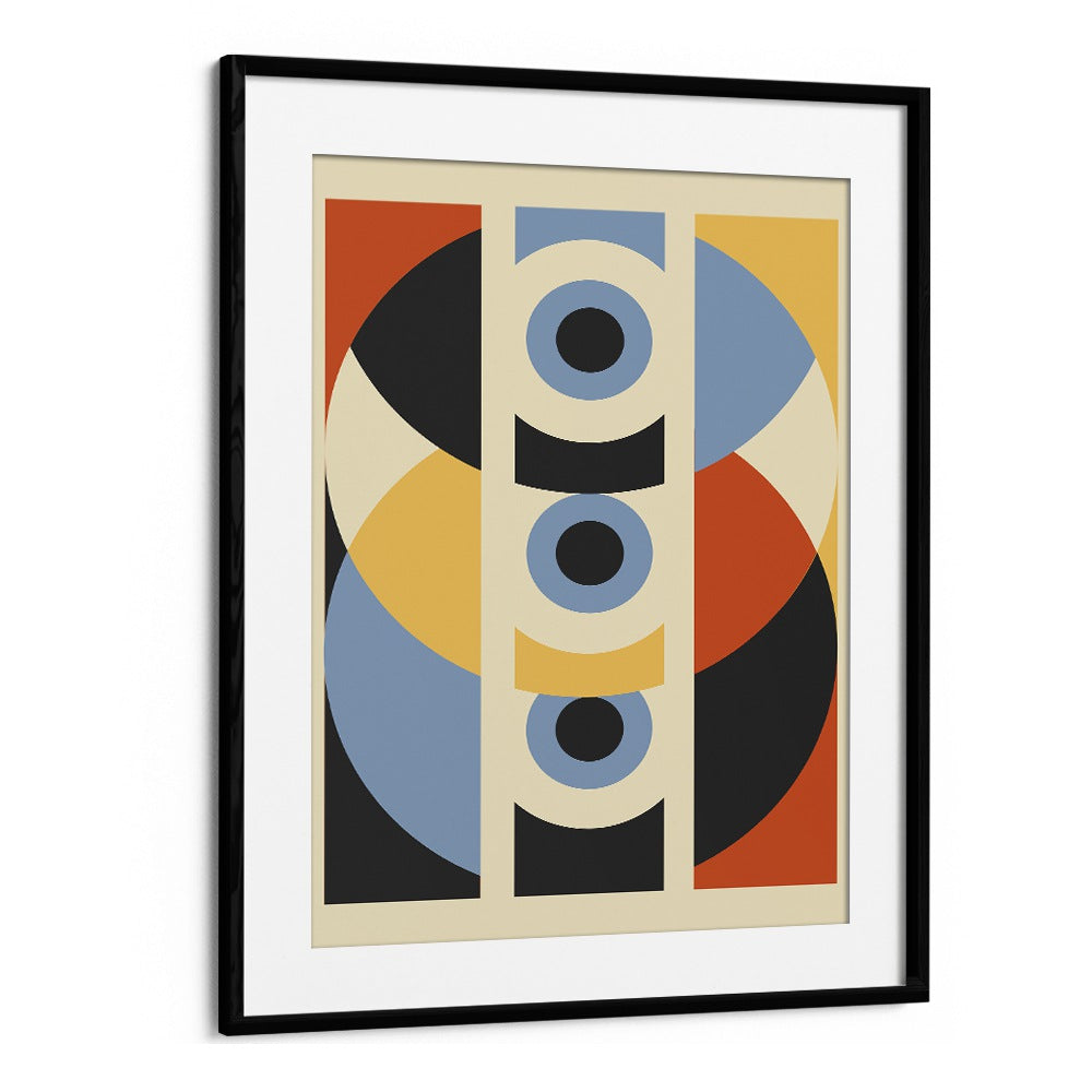 Geometric Modern Abstract II Geometric Art Artwork in Black Frame With Mount