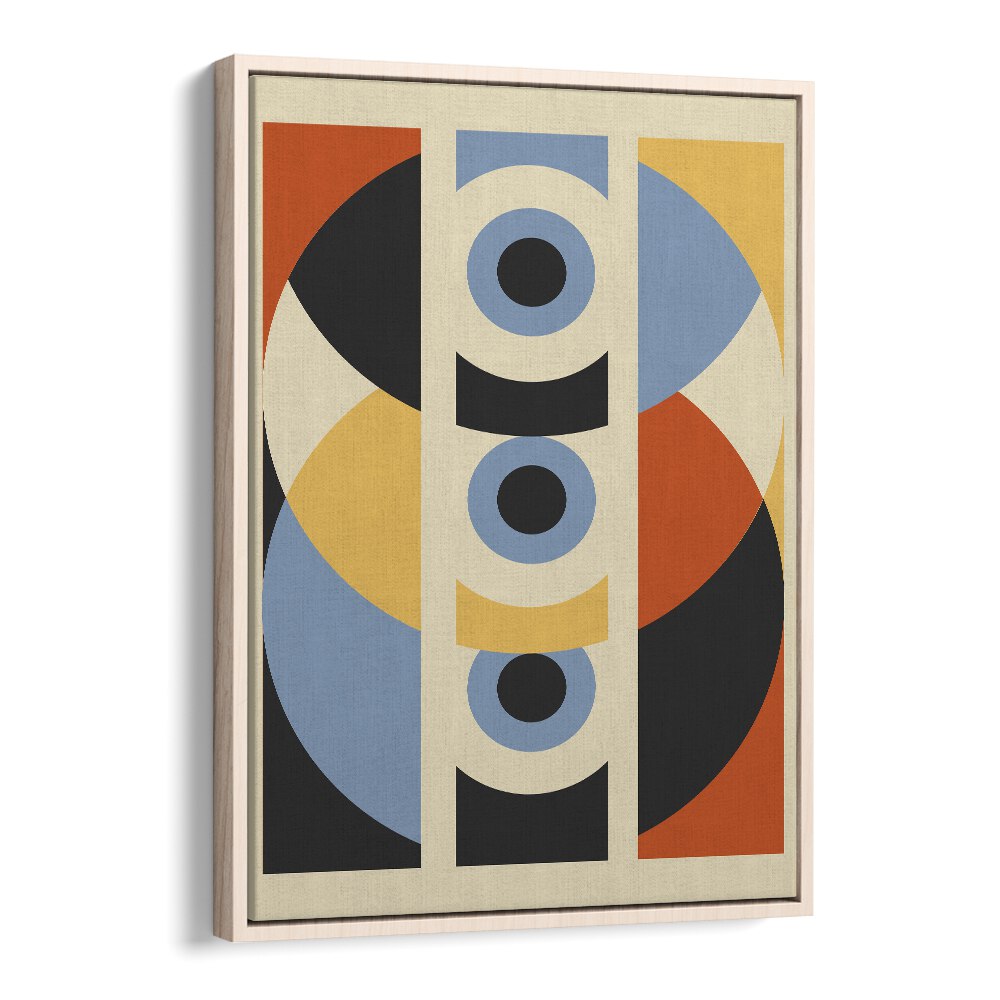 Geometric Modern Abstract II Geometric Art Artwork in Oak Wood Floater Frame