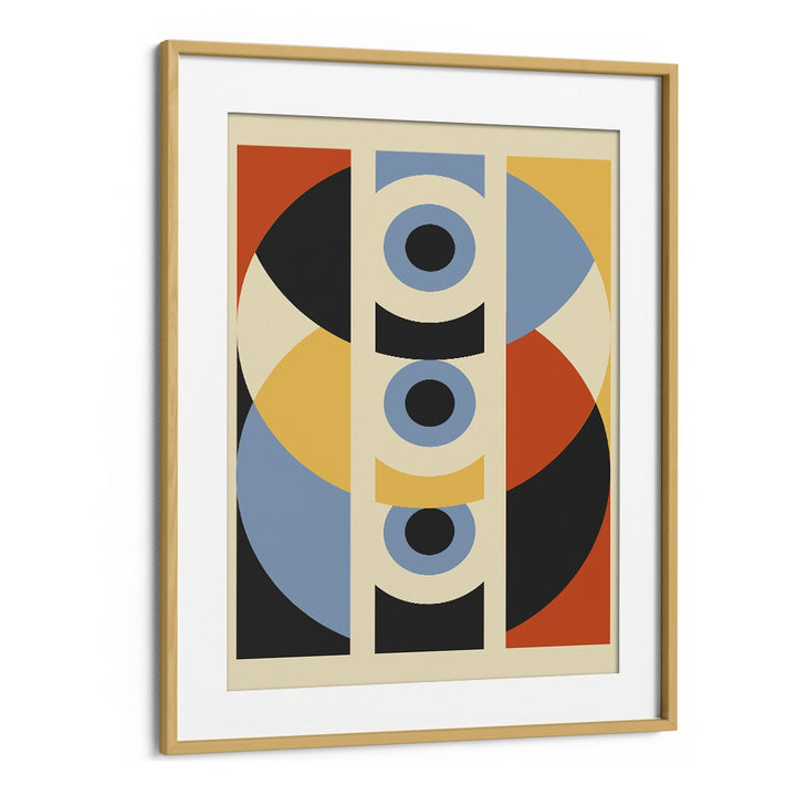 Geometric Modern Abstract II Geometric Art Artwork in Oak Wood Frame With Mount