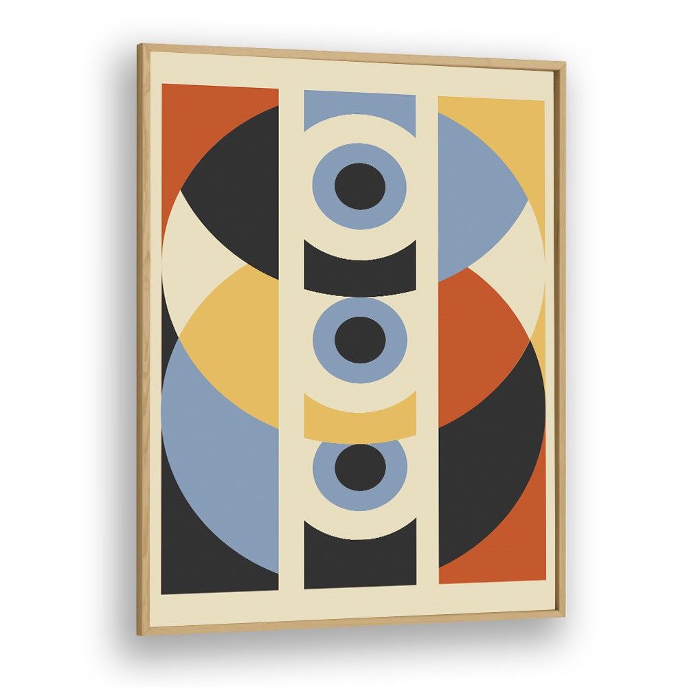 Geometric Modern Abstract II Geometric Art Artwork in Oak Wood Plain Frame