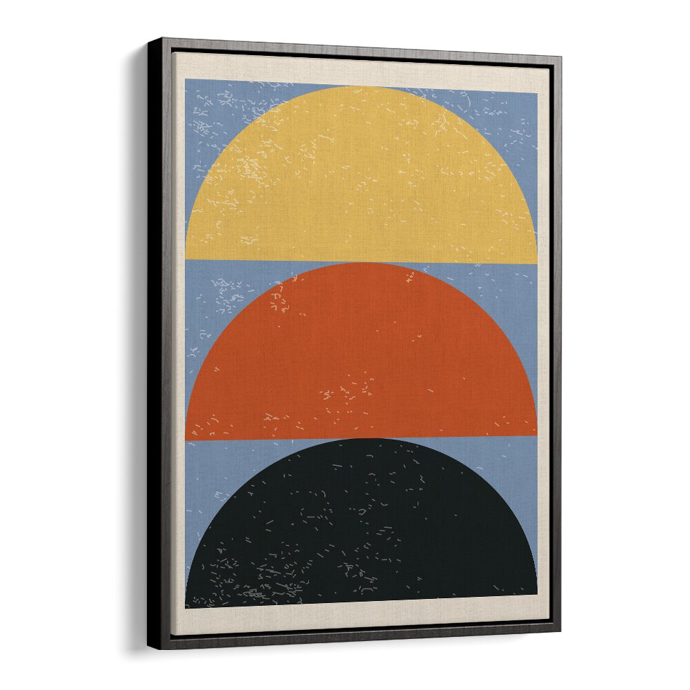 Geometric Modern Abstract III Geometric Art Artwork in Black Floater Frame