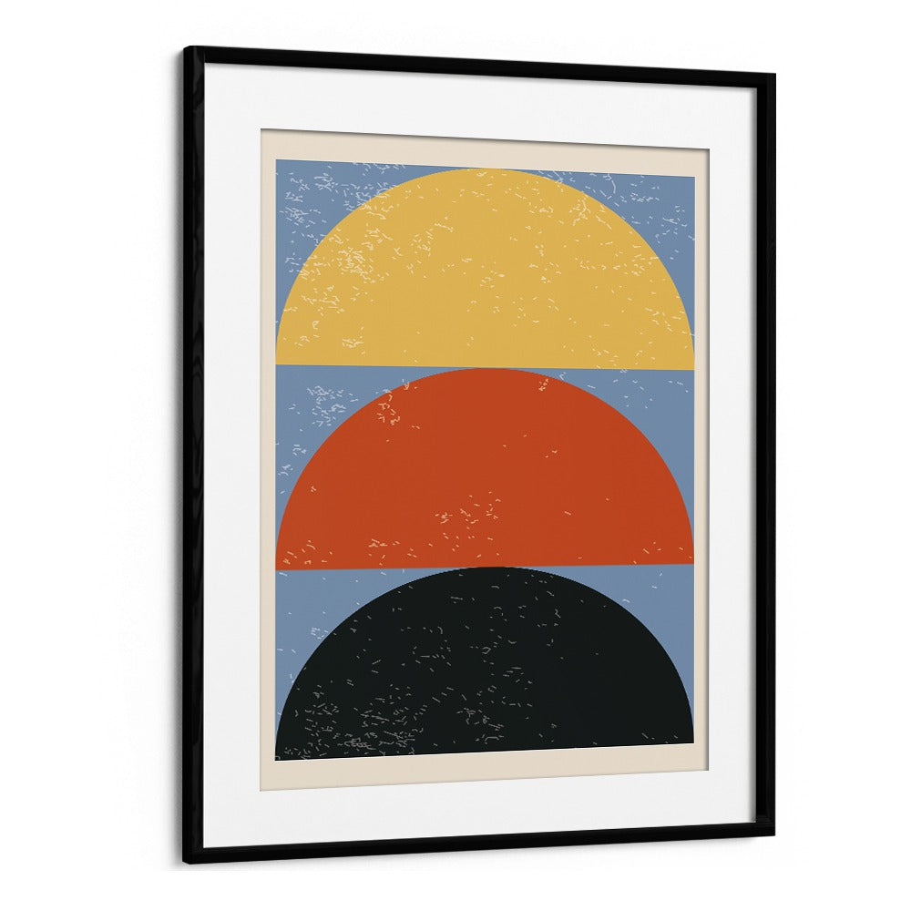 Geometric Modern Abstract III Geometric Art Artwork in Black Frame With Mount