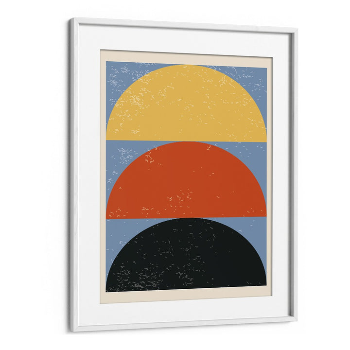 Geometric Modern Abstract III Geometric Art Artwork in White Frame With Mount