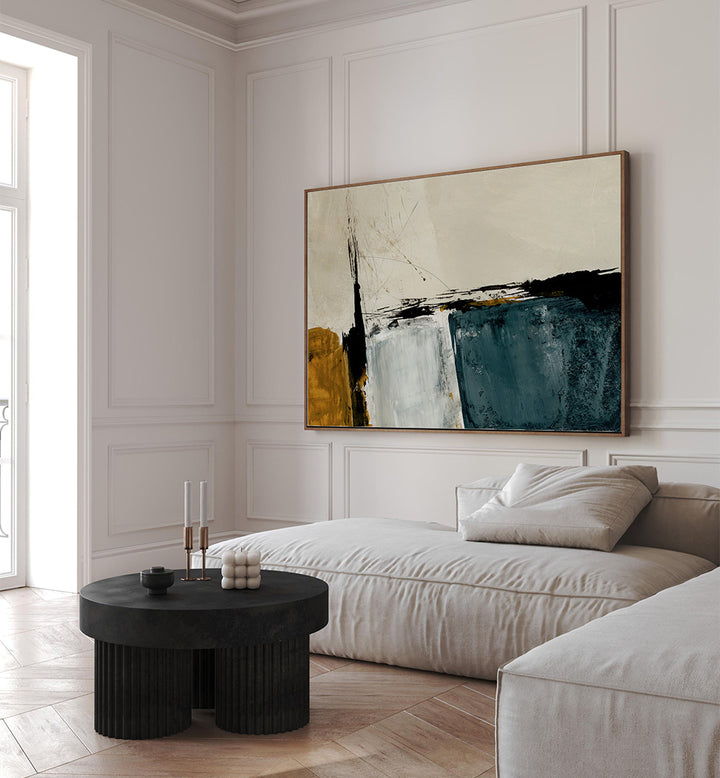 GEOMETRIC OCHRE ABSTRACT