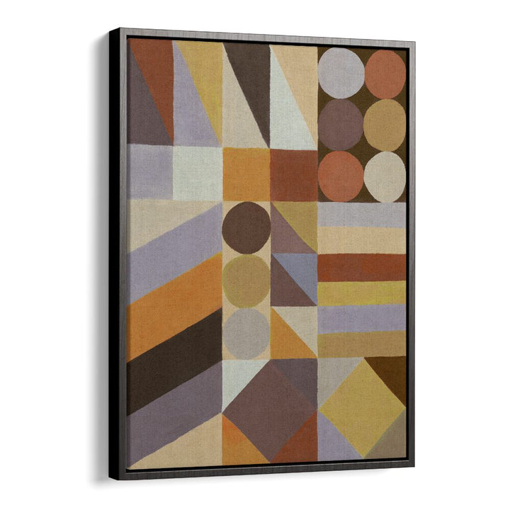 Geometric Shapes And Colors I Geometric Art Artwork in Black Floater Frame