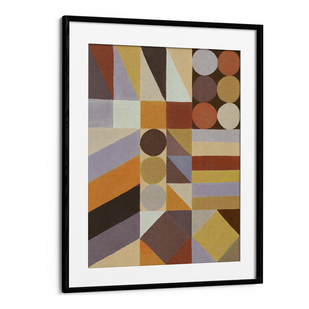 Geometric Shapes And Colors I Geometric Art Artwork in Black Frame With Mount