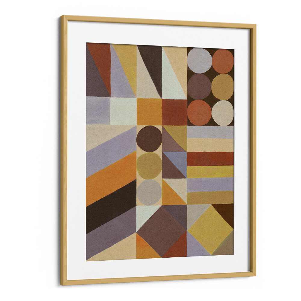 Geometric Shapes And Colors I Geometric Art Artwork in Oak Wood Frame With Mount