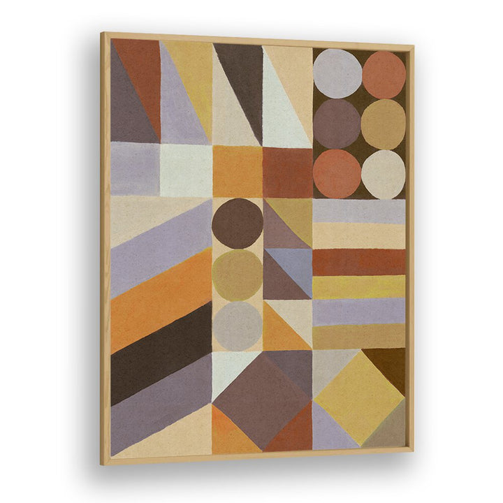 Geometric Shapes And Colors I Geometric Art Artwork in Oak Wood Plain Frame