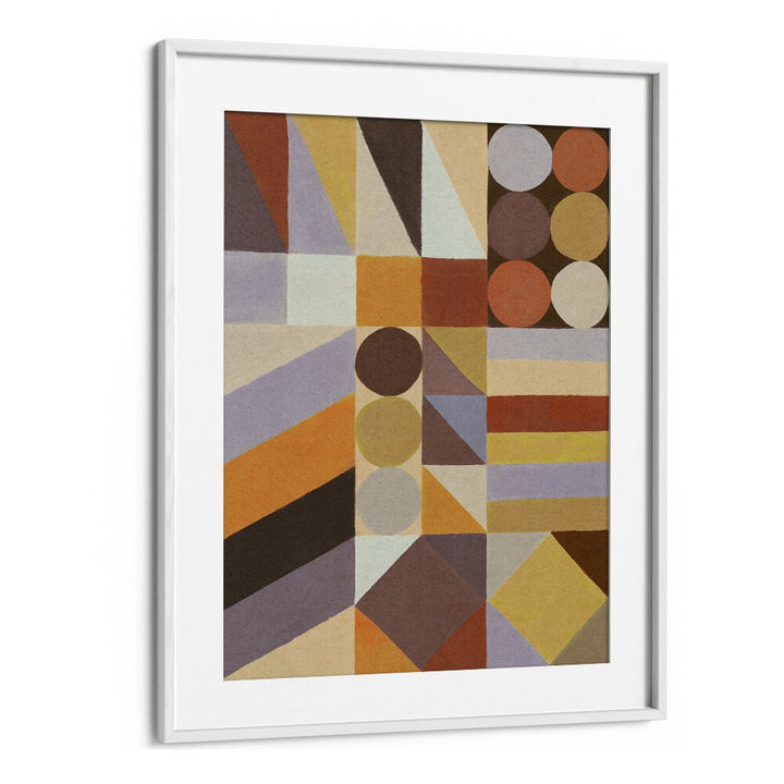 Geometric Shapes And Colors I Geometric Art Artwork in White Frame With Mount