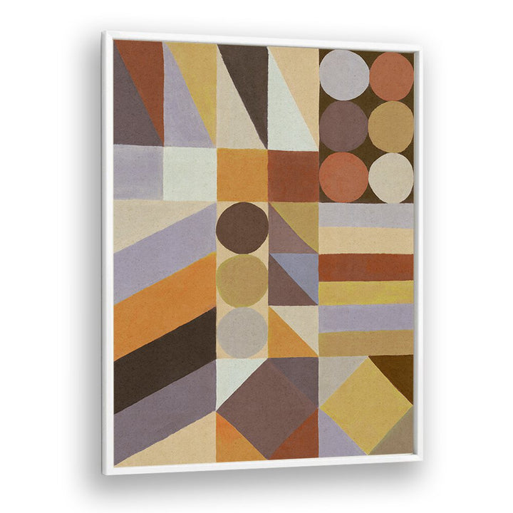 Geometric Shapes And Colors I Geometric art Artwork in White Plain Frame