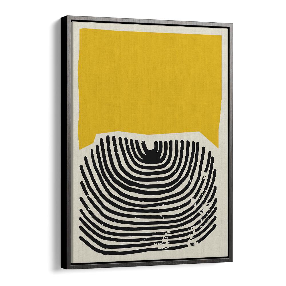 Geometric Yellow II Geometric Art Artwork in Black Floater Frame