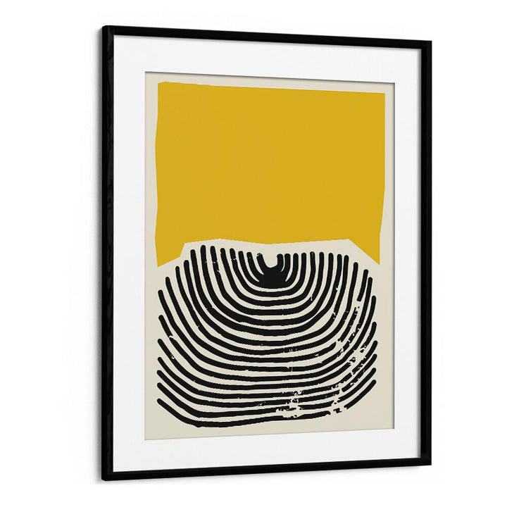 Geometric Yellow II Geometric Art Artwork in Black Frame With Mount