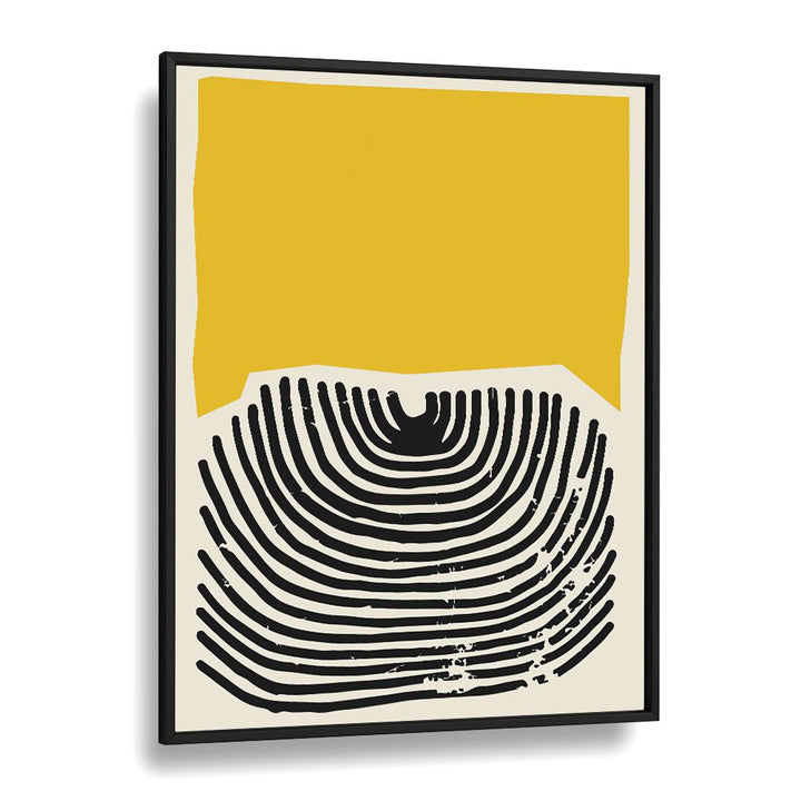 Geometric Yellow II Geometric art Artwork in Black Plain Frame