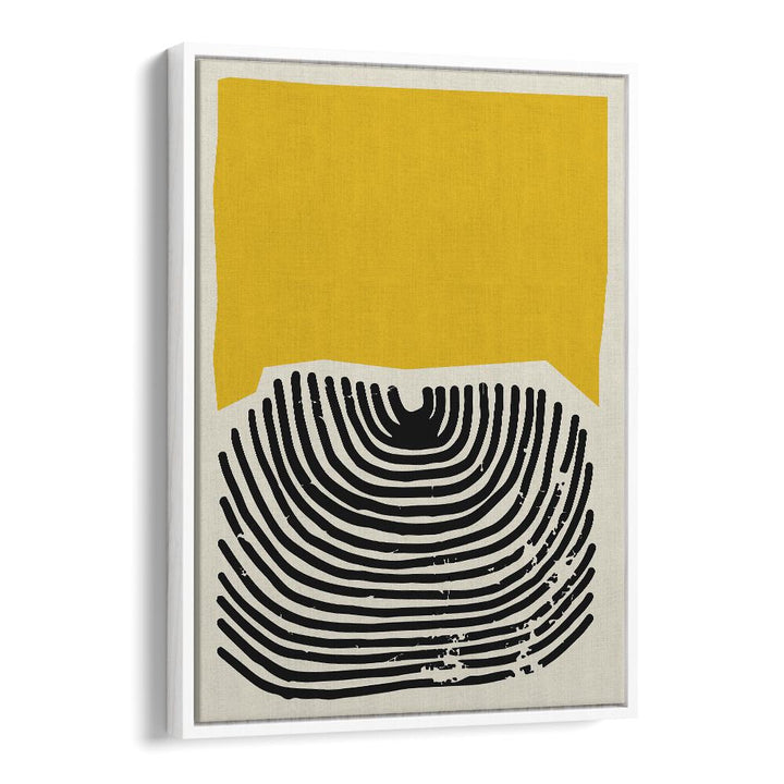 Geometric Yellow II Geometric art painting Artwork in White Floater Frame