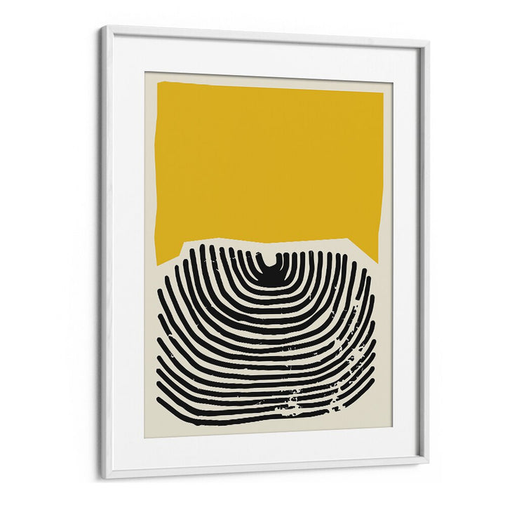 Geometric Yellow II Geometric Art Artwork in White Frame With Mount