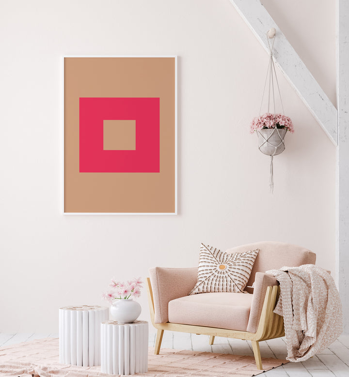 Geometrical Color Blocks I Geometric Art Artwork Placed on a wall In A Living Room 