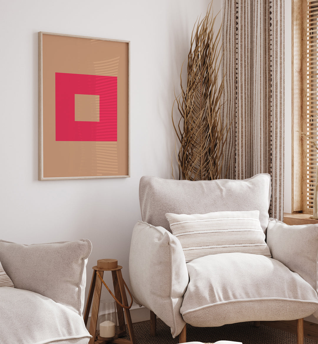 Geometrical Color Blocks I Geometric Art Artwork Placed on a wall In A Living Room 