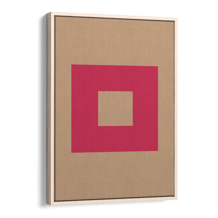 Geometrical Color Blocks I Geometric Art Artwork in Oak Wood Floater Frame