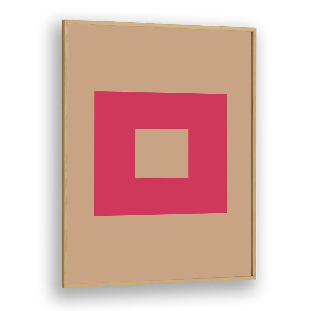 Geometrical Color Blocks I Geometric Art Artwork in Oak Wood Plain Frame